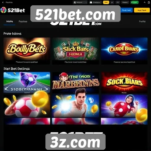 Variedade de jogos disponíveis no 521bet.com